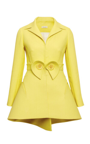 Lemon Yellow Double Paper Twill Jacket by DELPOZO for Preorder on Moda Operandi