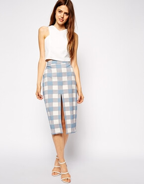 ASOS Pencil Skirt in Gingham Check ￥416.66