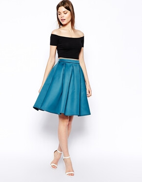 ASOS Premium Full Skirt In Bonded Satin ￥595