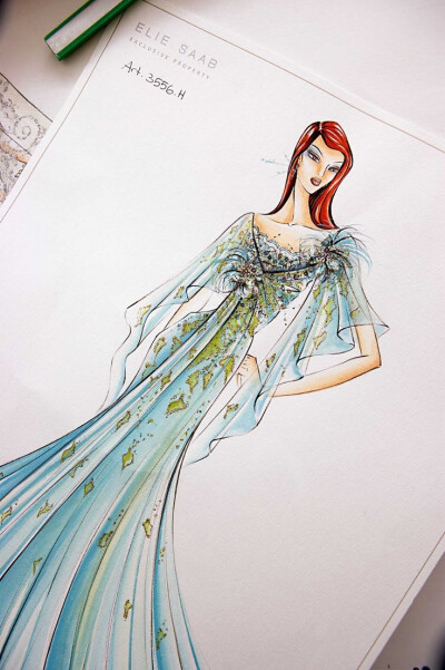 Elie Saab design sketch #bocetos #vestidos