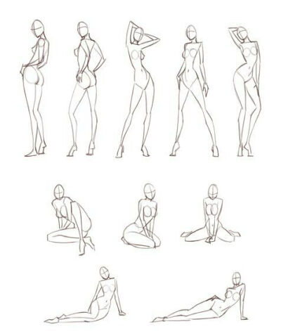 Poses, for fashion illustration