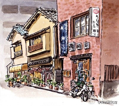 日本旧时光街景图
