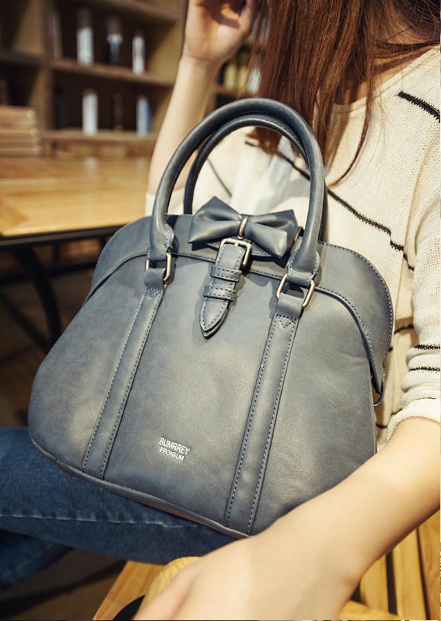 misssuki韩版清新可爱蝴蝶结贝壳手提单肩斜跨森女时尚女包