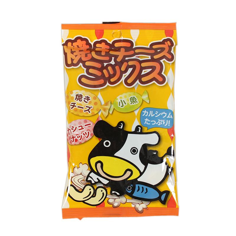 日本进口零食 儿童扇屋ohgiya杂锦腰果芝士奶酪粒小鱼干20g迷你包