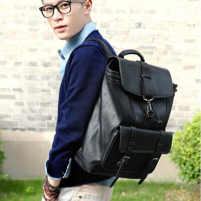 复古韩版双肩包时尚休闲双肩背包男学生书包行李包旅行包潮流