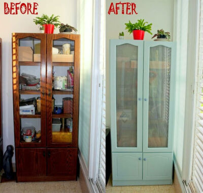 Before and After Furniture Renovation. Furniture redo &amp;amp; makeover to an old cabinet.