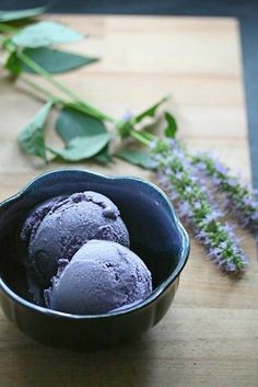 Homemade blueberry ice cream