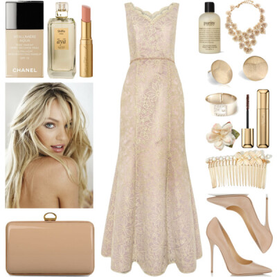 A fashion look from July 2014 featuring JS Collections gowns, Jimmy Choo pumps and Sergio Rossi clutches. Browse and shop related looks.