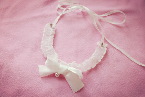 定制    原宿手作猫咪铃铛铆钉软妹项圈 可当腿环