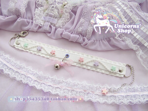 【软妹☆】日本蕾丝复古 玫瑰 梦の浅紫锁头  项圈 项链 可腿环