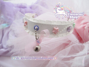 【软妹☆】日本蕾丝复古 玫瑰 梦の浅紫锁头  项圈 项链 可腿环