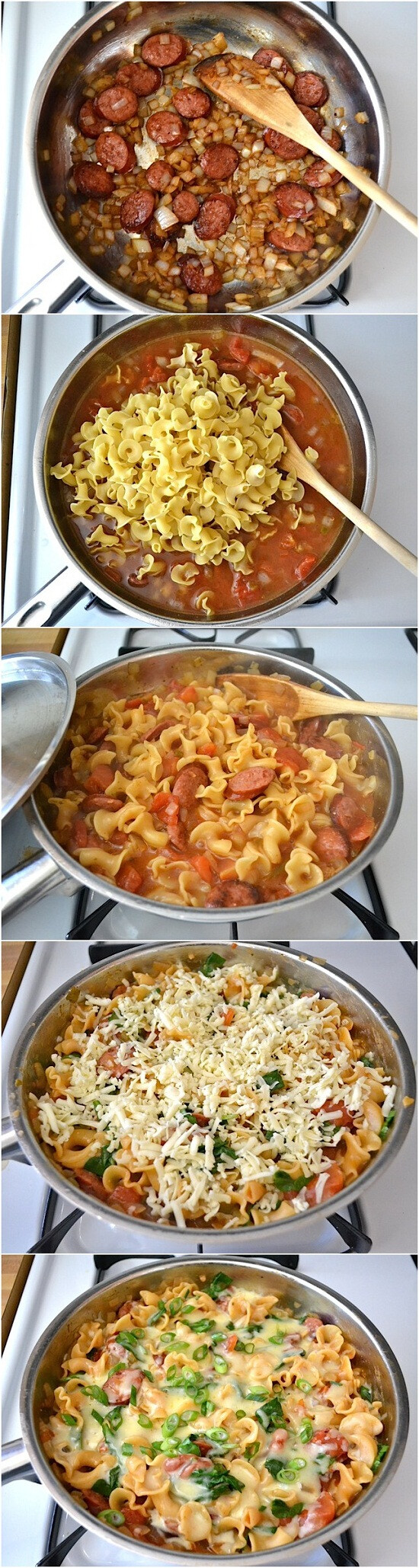 Creamy Sausage and Spinach Pasta Skillet