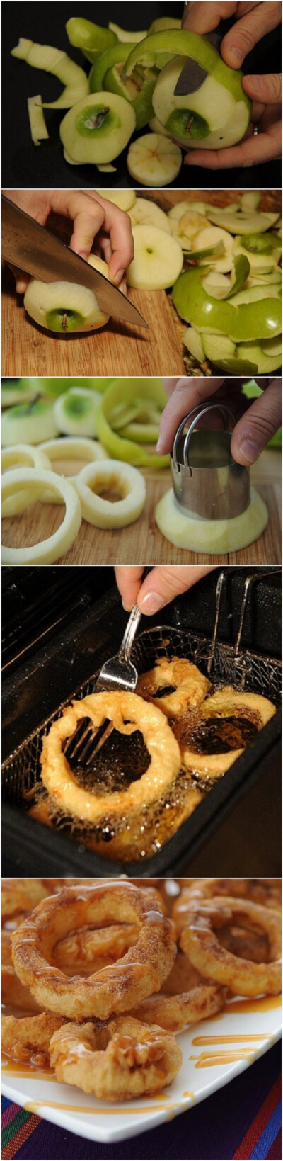 Apple Rings with Cinnamon Cream Syrup for Dippin