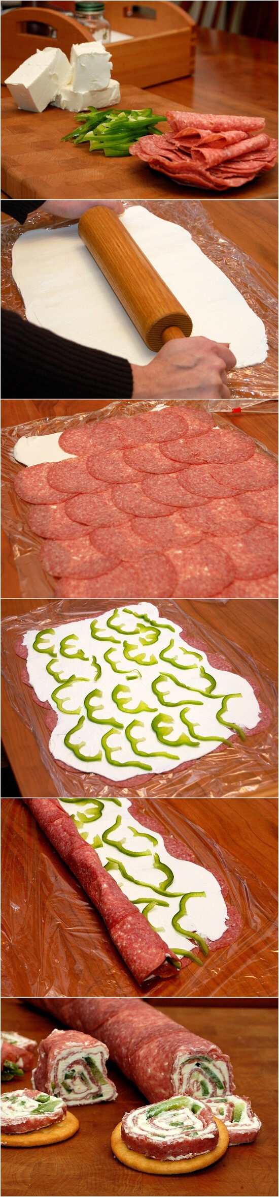 Salami and Cream Cheese Roll-ups