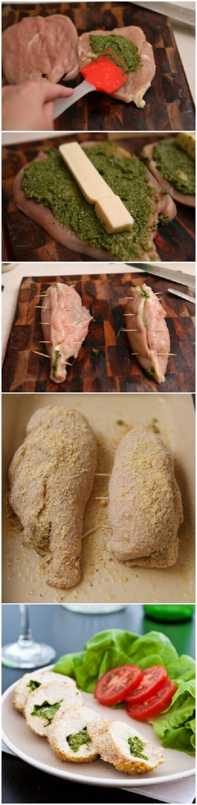 Mozzarella-Pesto Stuffed Chicken Breasts