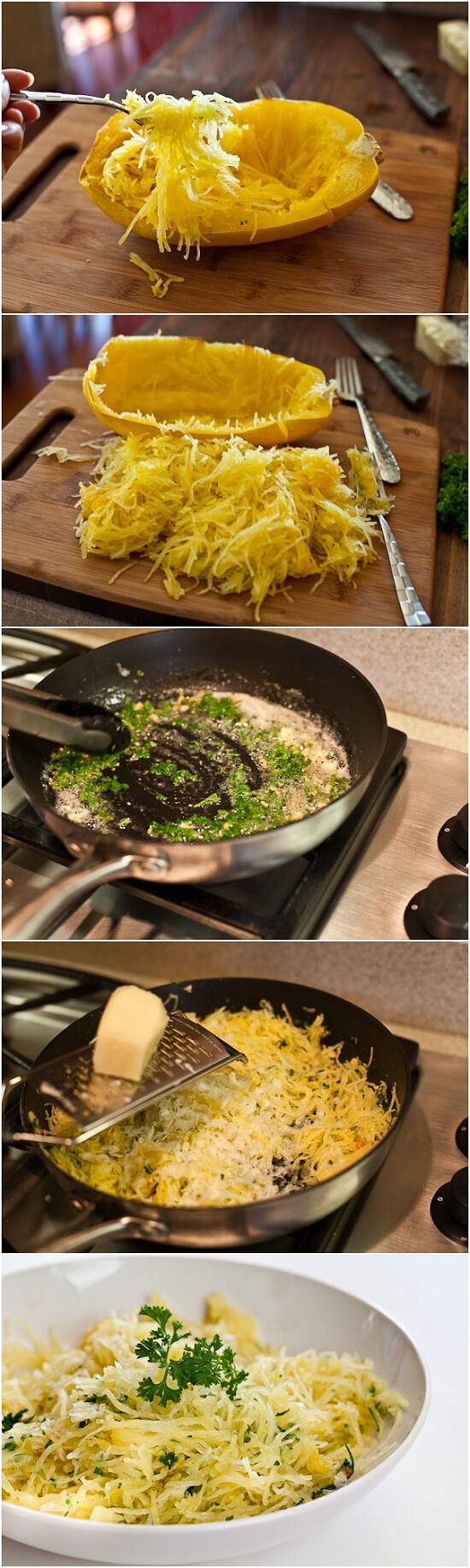 Baked Spaghetti Squash with Garlic and Butter