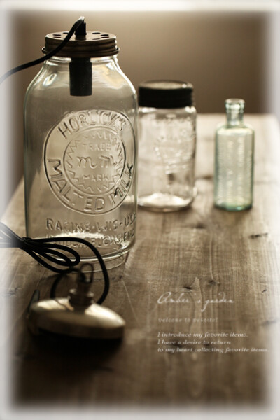 进口。古典。Vintage Mason jar。金属盖。玻璃瓶式。吊灯