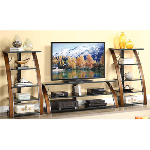 Whalen Brown Cherry 3-Shelf Tabletop Console for TVs up to 70&amp;quot;