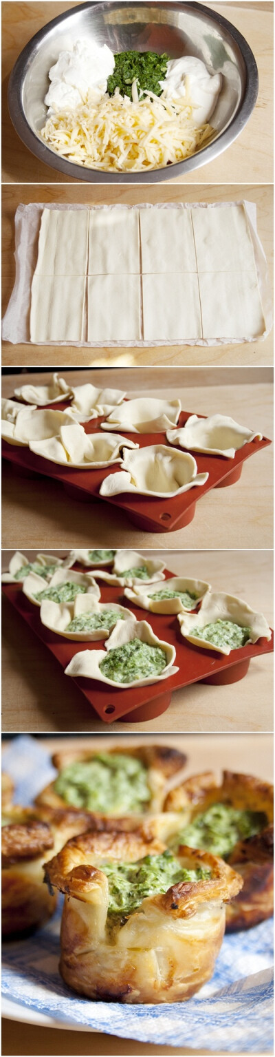 Puff Pastry Spinach Cups