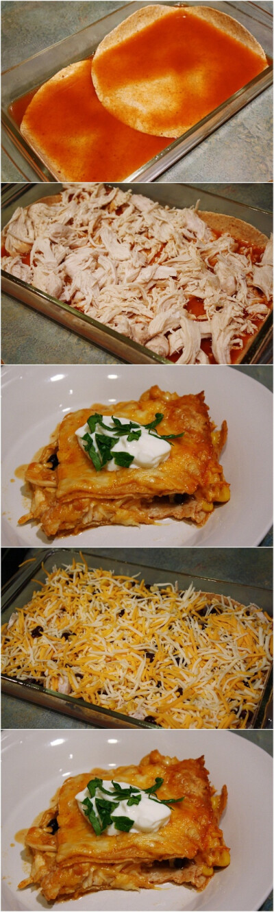 Skinny Chicken Enchilada Casserole