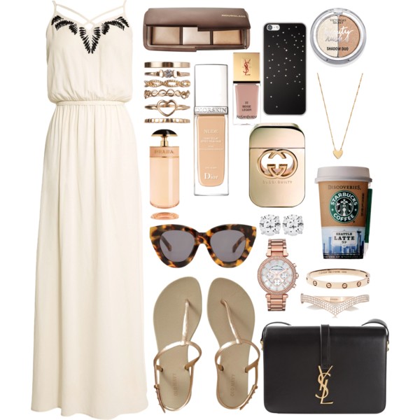 A fashion look from September 2014 featuring Old Navy flip flops, Yves Saint Laurent shoulder bags and Michael Kors watches. Browse and shop related looks.