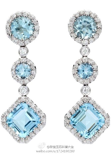 海蓝宝石耳坠（Aquamarine earrings）