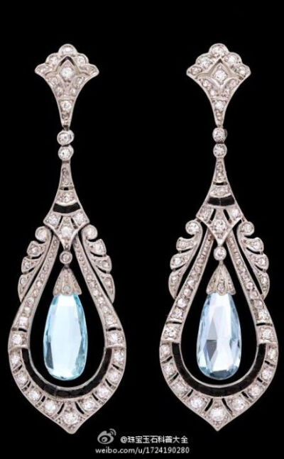 海蓝宝石耳坠（Aquamarine earrings）