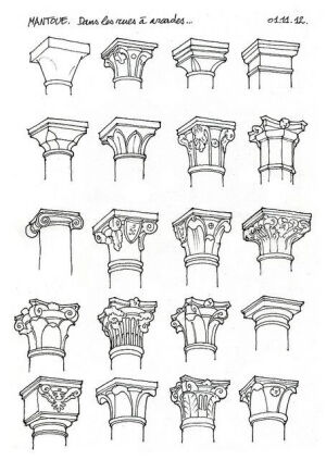 Gerard Michel 哥特式建筑柱顶速写