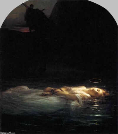 Young Christian Martyr (5), Oil On Canvas by Paul Delaroche (Hippolyte Delaroche) (1797-1856, France)