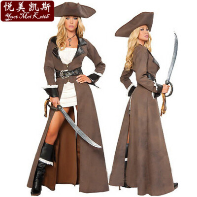 万圣节cosplay服装角色扮演女船长加勒比海盗服装成人海盗服装