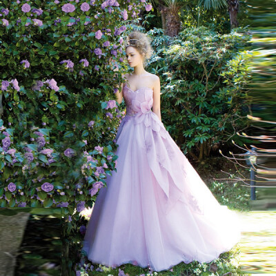 2014 新款新娘结婚婚纱礼服 紫色优雅婚纱 敬酒服 礼服 演出服