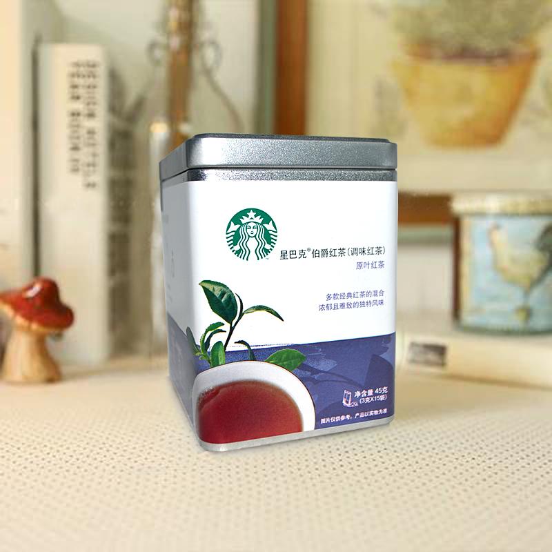 星巴克starbucks 伯爵红茶 铁盒装茶包45g15包 现货