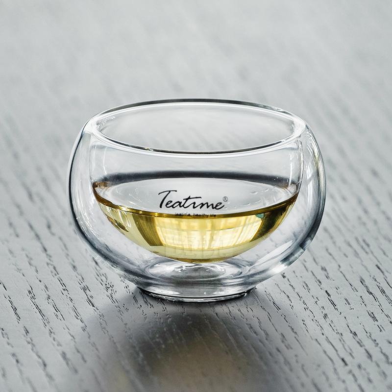 Teatime茶具罗汉茶杯 双层耐热玻璃杯 手工吹制功夫品茶品茗杯