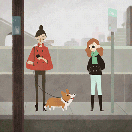 美国插画师Olivia Huynh把自己的一些脑补做成了偷狗狂魔微动画，萌萌哒~