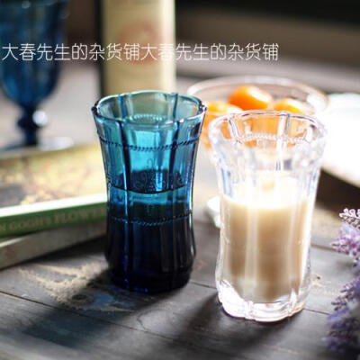十字花系列~欧式Vintage复古玻璃水晶果汁杯 水杯子 牛奶杯 茶杯