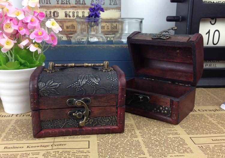 zakka小号做旧收纳盒怀旧木盒中式仿古董复古首饰盒欧式饰品盒