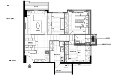 【{舒适品味的102平现代风格三房公寓}】房屋：新北市 风格：现代风格 图片：水方室内装修有限公司