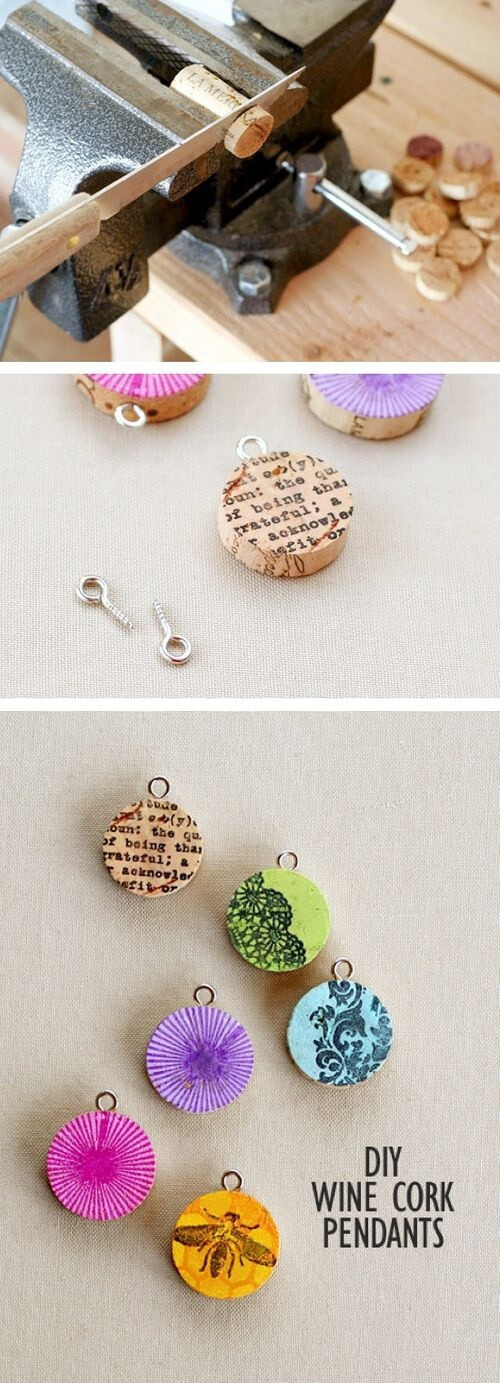 DIY Wine Cork Pendants DIY Projects | Craft Inspiration【阿画】