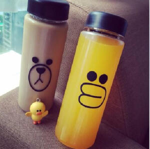 韩国LINE表情Friends布朗熊大Sally莎莉鸭子塑料水杯随行杯子