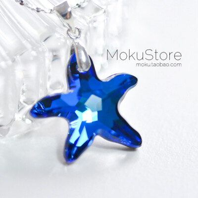 定制 MokuStore●手工●925银链+施家水晶海星锁骨链|短项链[海洋の星]