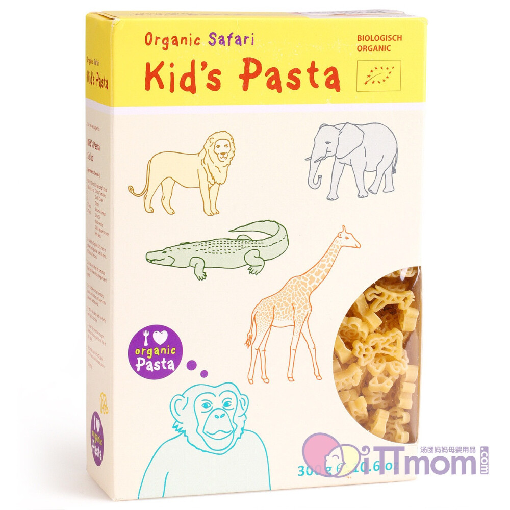 德国进口Kids Pasta 婴幼儿有机意大利面 智趣意面野生乐园 300g