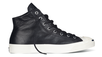 10月新款 Jack Purcell Jack Mid 中帮牛皮革开口笑 黑色