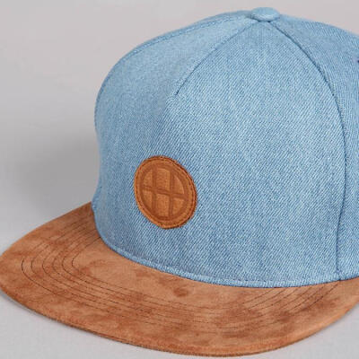 HUF DENIM LEATHER SNAPBACK 丹宁布 蓝