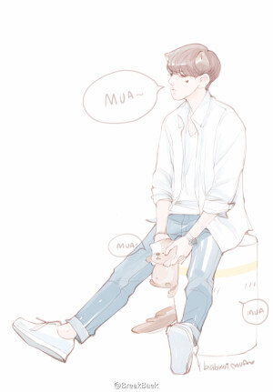 EXO伯贤手绘插画壁纸CR.BreakBaek