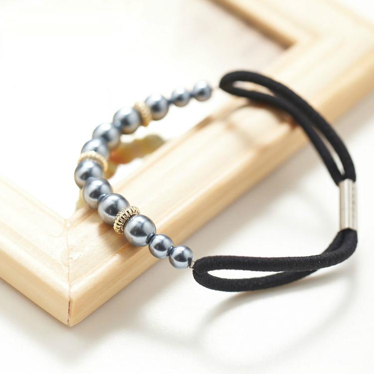 韩国进口头饰发饰 韩版珍珠串珠发绳皮筋扎头绳马尾发圈