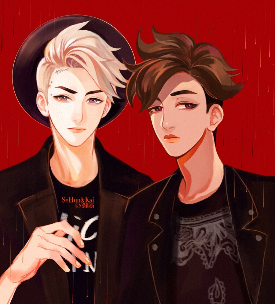 EXO SEHUN KAI 吴世勋金钟仁FANARTCR.N条街街