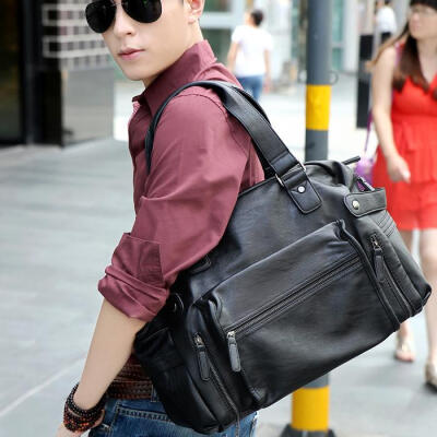 韩版男士单肩包 斜挎包手提包复古包背包休闲男包旅行包