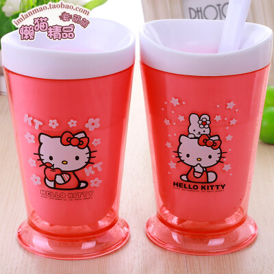 hello Kitty正品韩国可爱卡通自制沙冰杯 柠檬杯奶昔杯雪糕杯包邮