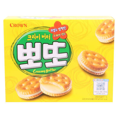 韩国进口 CROWN可拉奥奶油夹心饼干大盒装276g