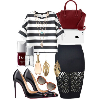 A fashion look from August 2014 featuring Christian Louboutin pumps, Rebecca Minkoff handbags and Aurélie Bidermann earrings. Browse and shop related looks.